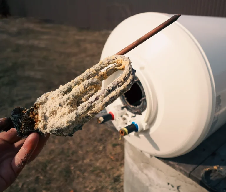 Närbild på mineraler och kalk. Kontakta en rörmokare på Gotland för avkalkning.